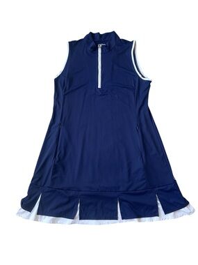 Kinona Sleeveless Golf Dress XL Navy Athletic Tennis Dress Pickleball Pockets